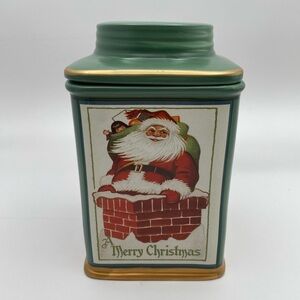 Sakura Oneida Ltd Santa  Claus Chimney Stoneware Cookie Jar Holiday Canister